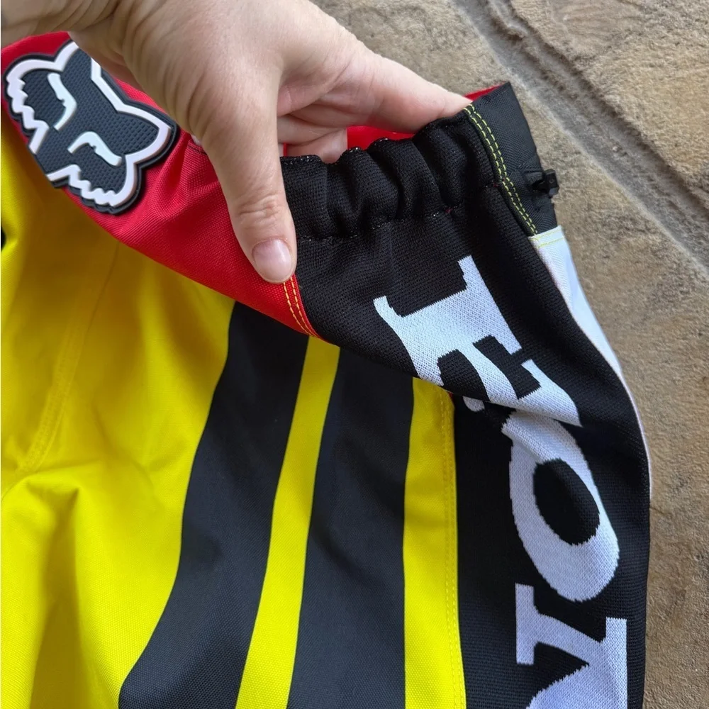 Supreme x Fox Racing Moto Pants Size L Ride Red Black Yellow Authentic
